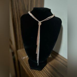 Gold Rose And Silver Necklace